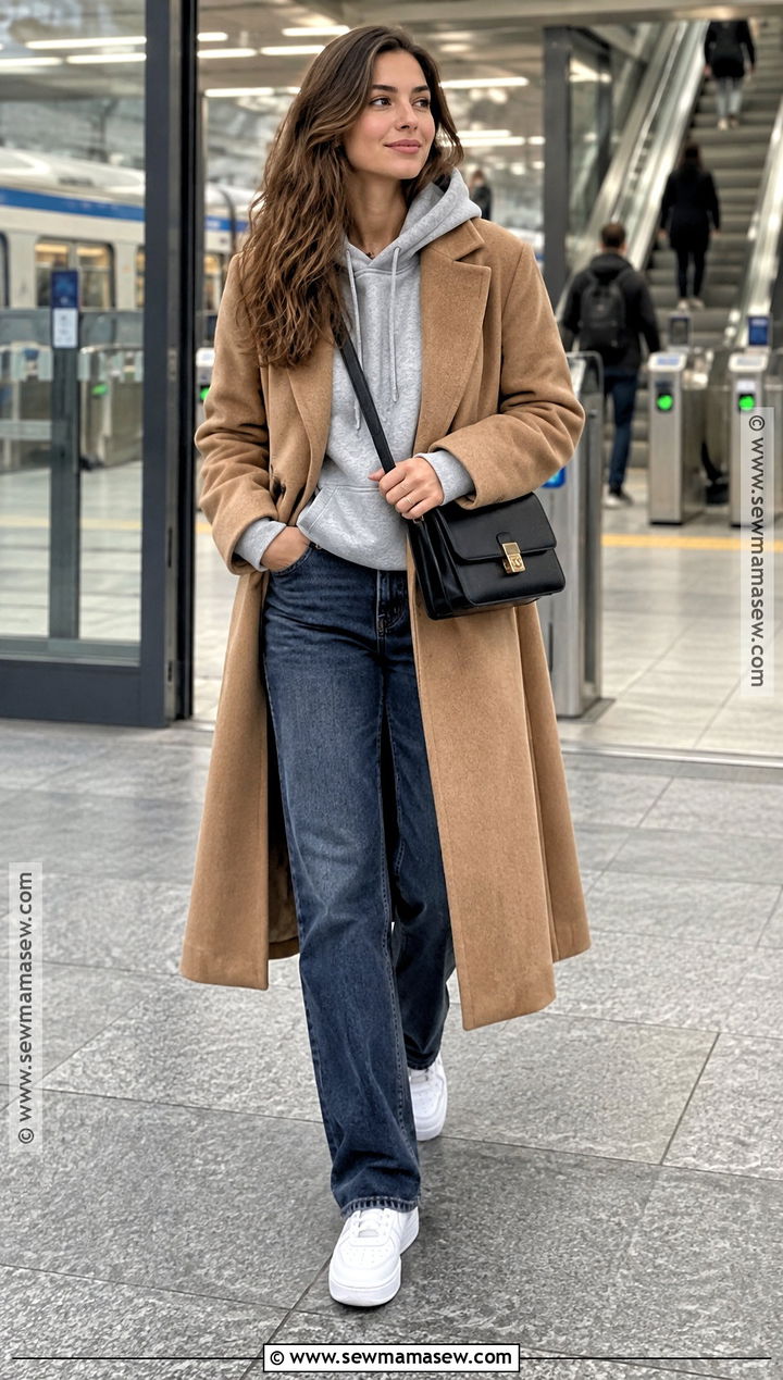 October Hoodie And Wool Coat Outfit - 20 outfits october
