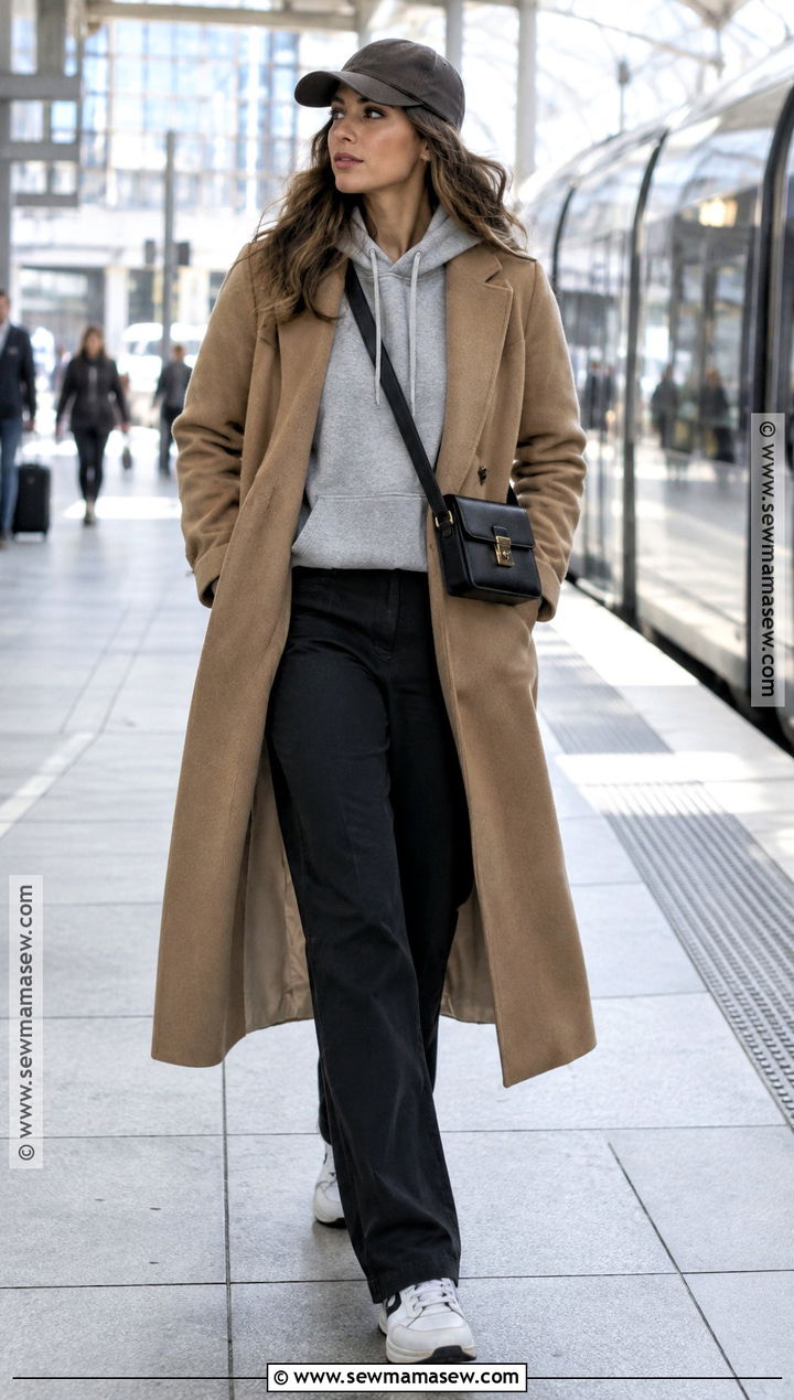October Hoodie and Long Wool Coat Outfit - 25 october fits