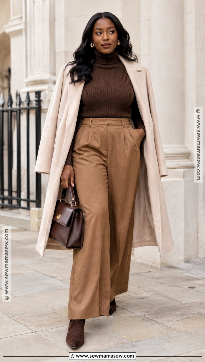 October Monochrome Brown Knit Outfit - 20 Warm October Outfits