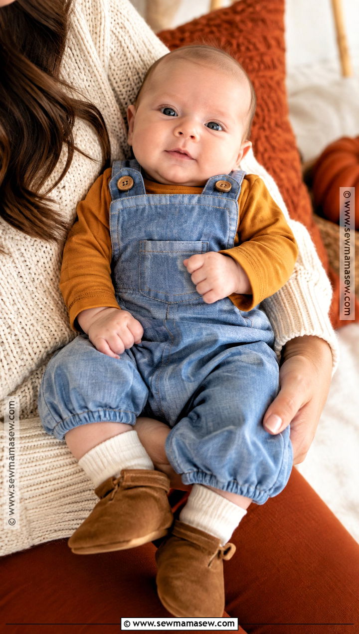 October Newborn Chambray Romper Outfit - 15 october newborn outfits