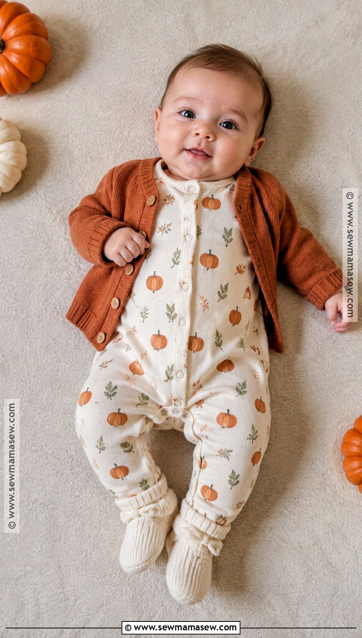 October Newborn Pumpkin Print Outfit - 15 october newborn outfits