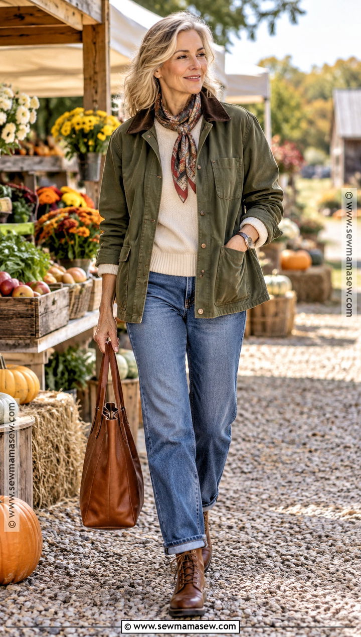 October Outfit With Barn Jacket And Relaxed Jeans - 25 october outfits aesthetic
