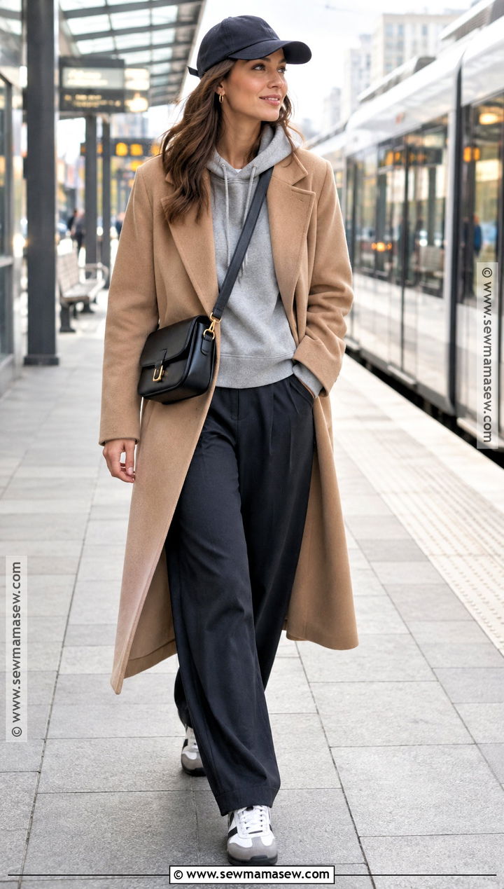 October Outfit With Hoodie And Tailored Coat - 25 october outfits aesthetic