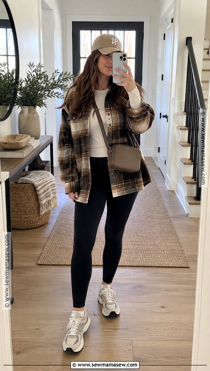 October Outfit With Shacket And Leggings - 25 october outfits aesthetic