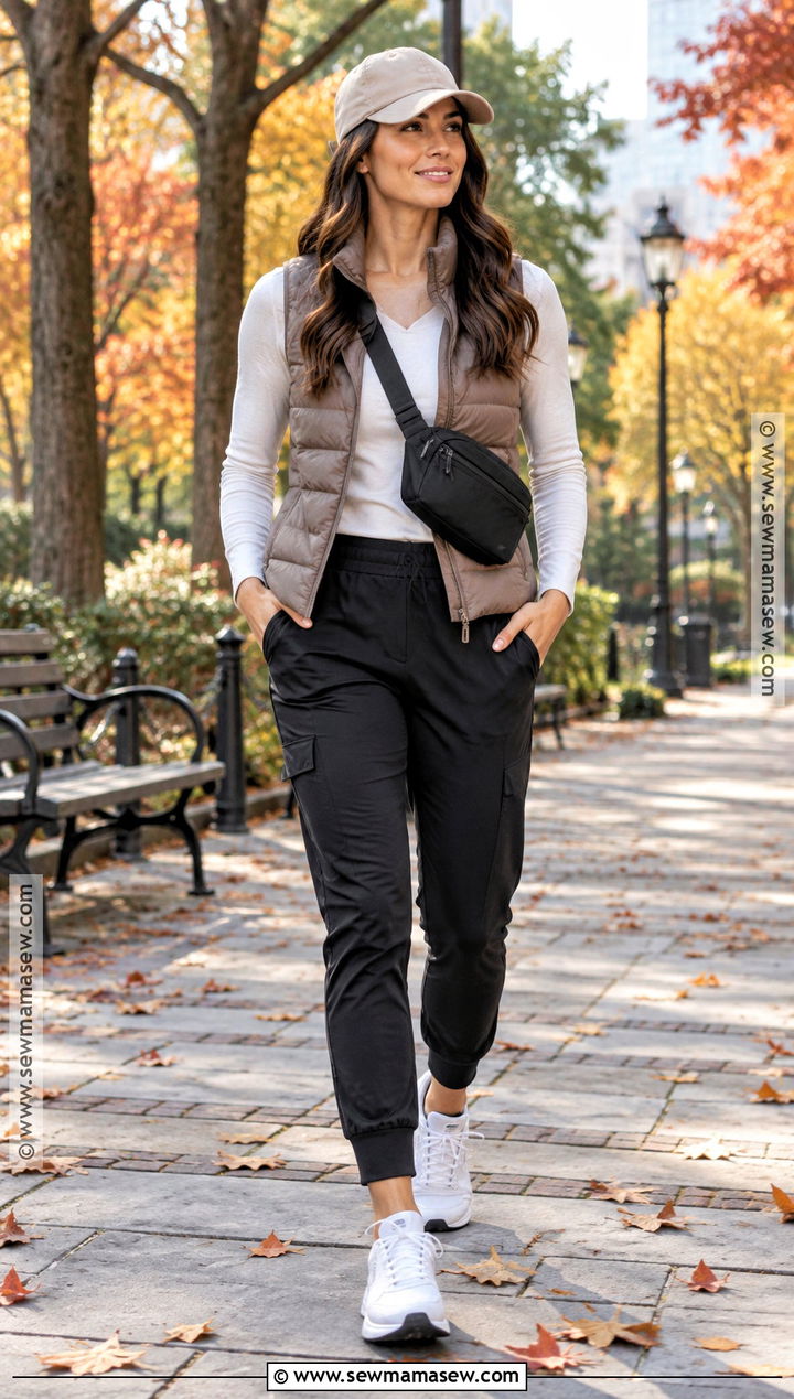 October Puffer Vest And Joggers Outfit - 20 outfits october