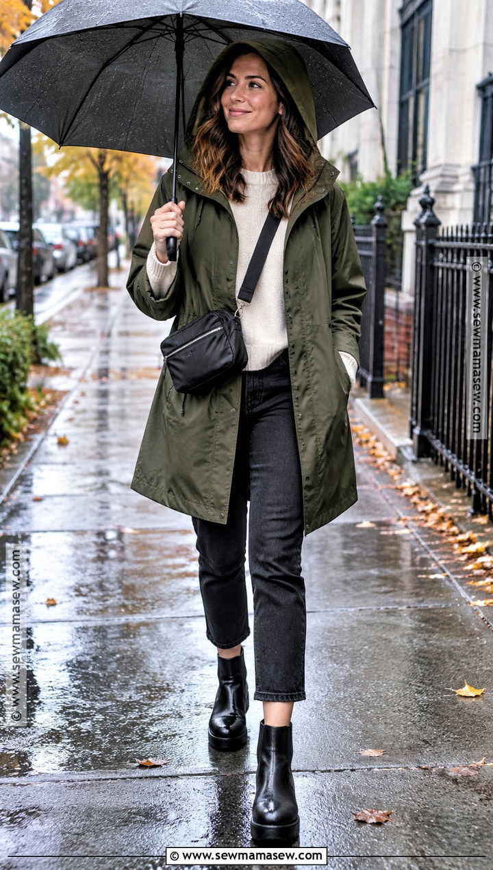 October Raincoat and Ankle Boots Outfit - 15 october wardrobe ideas