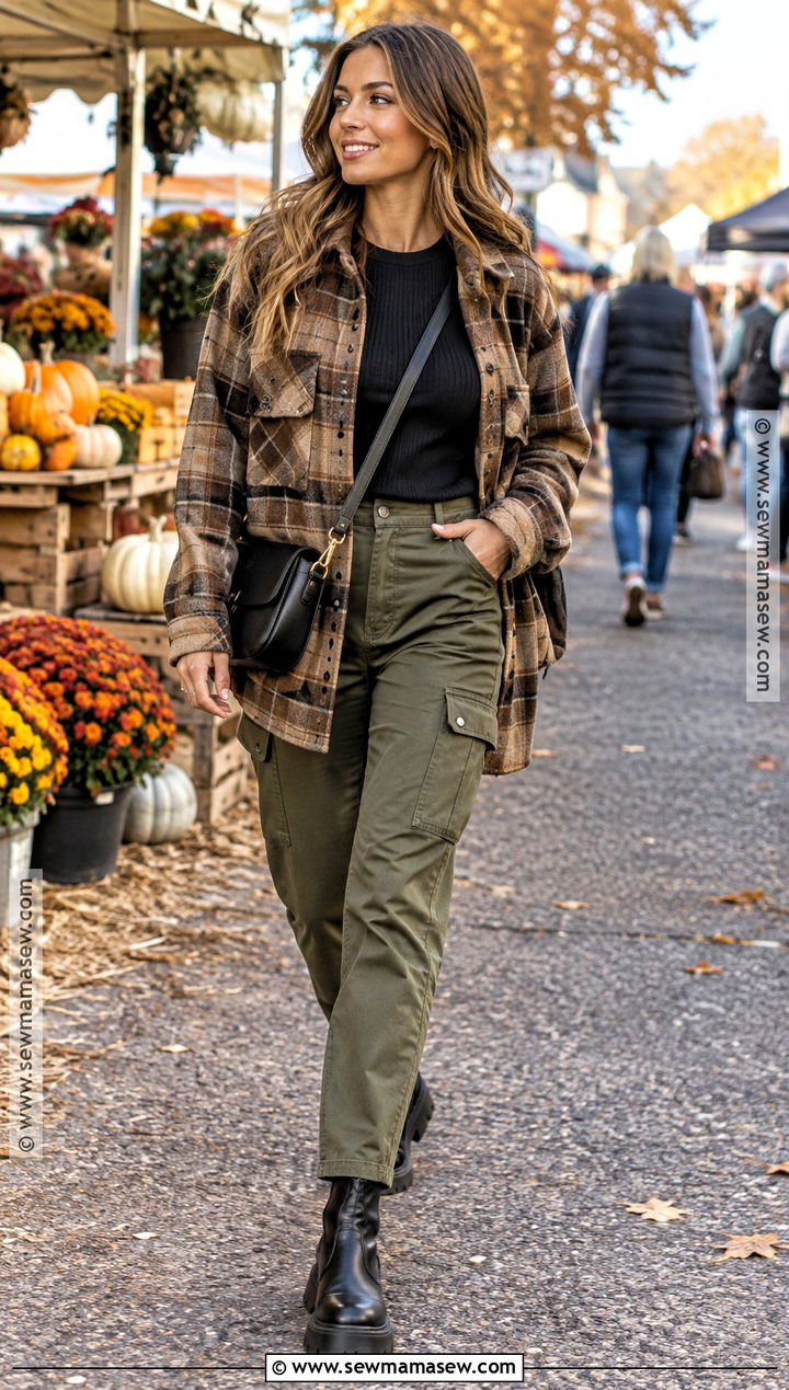 October Shacket And Cargo Pants Outfit - 15 october casual outfits