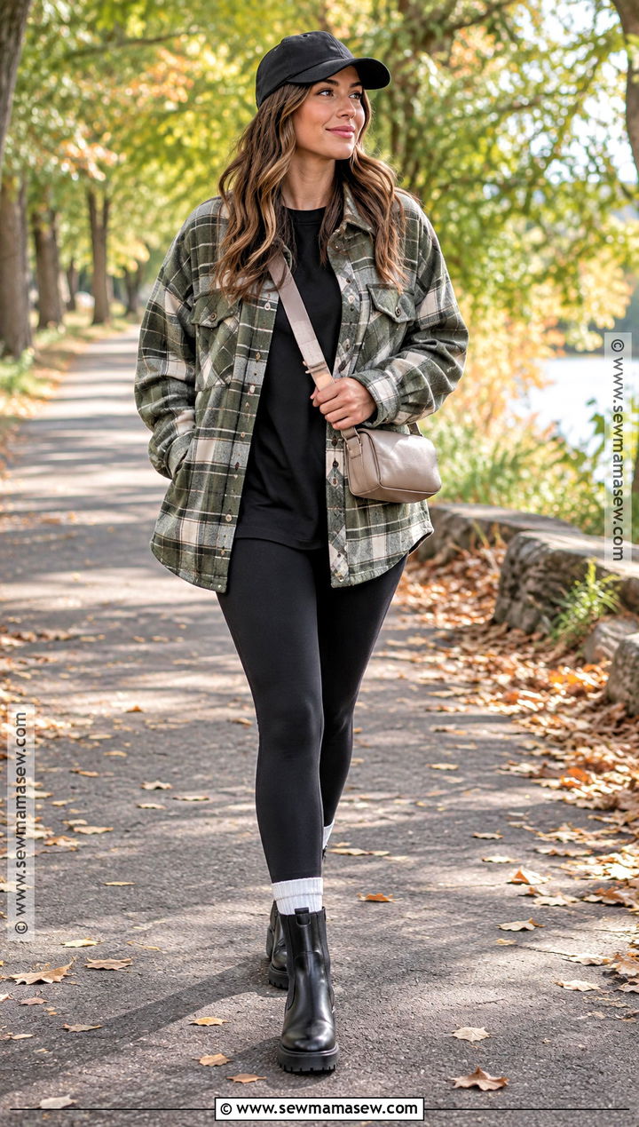 October Shacket And Leggings Outfit - 15 October Inspo Outfits