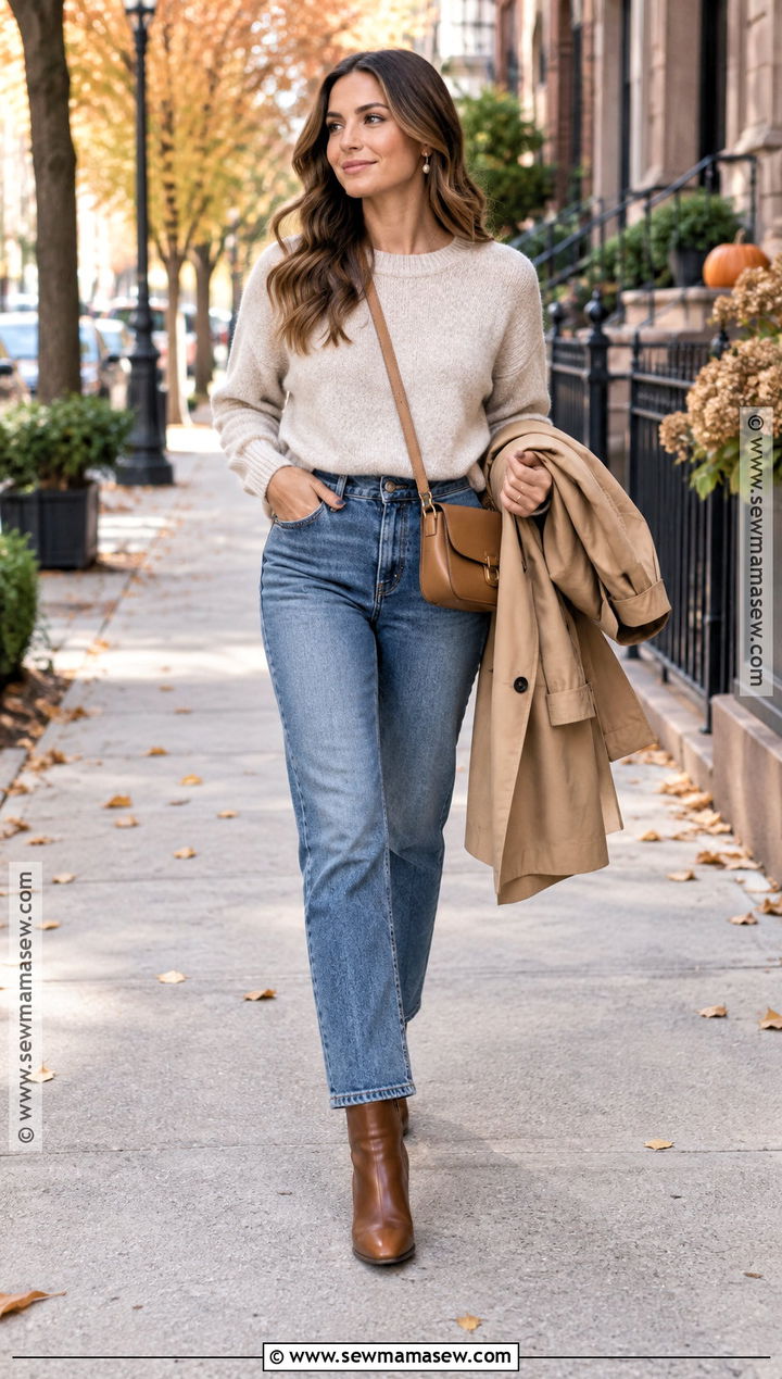 October Sweater And Straight Leg Jeans Outfit - 20 outfits october