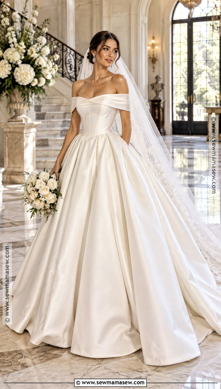 Off Shoulder Ball Gown September Wedding Dress - 15 Wedding Dresses September Brides