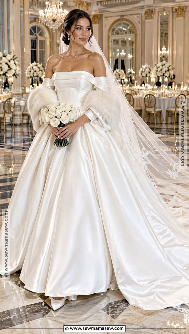 Off Shoulder Mikado November Wedding Dress - 25 november wedding dress ideas