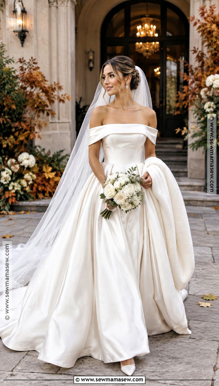Off Shoulder Satin Bridal Gown - 15 Fall 2026 Bridal Gowns