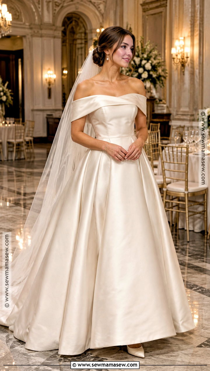 Off Shoulder Soft Autumn Wedding Dress - 20 Soft Autumn Wedding Dress Ideas
