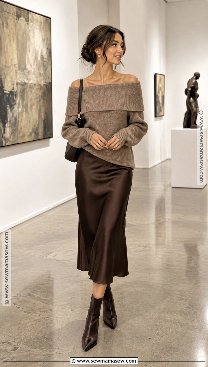 Off Shoulder Sweater Outfit - 15 Aesthetic Fall Sweaters