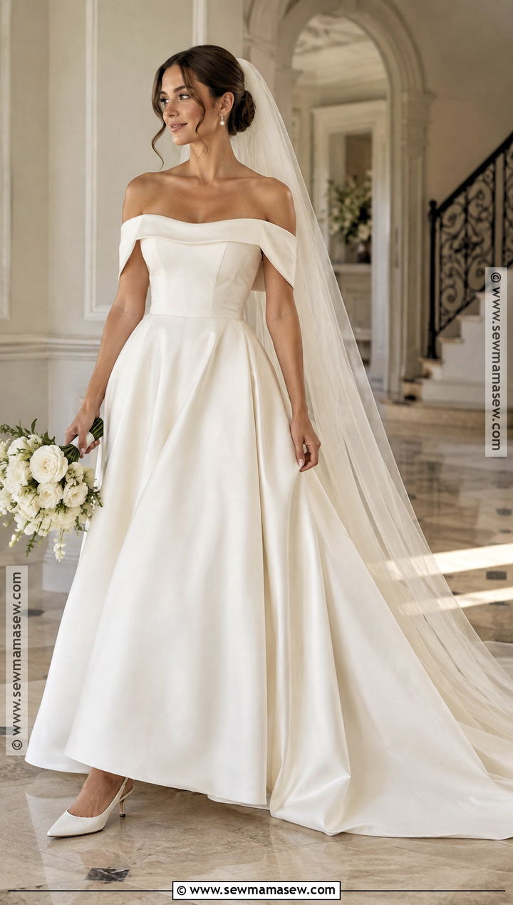 Off The Shoulder Fall Wedding Dress - 20 fall wedding dress ideas