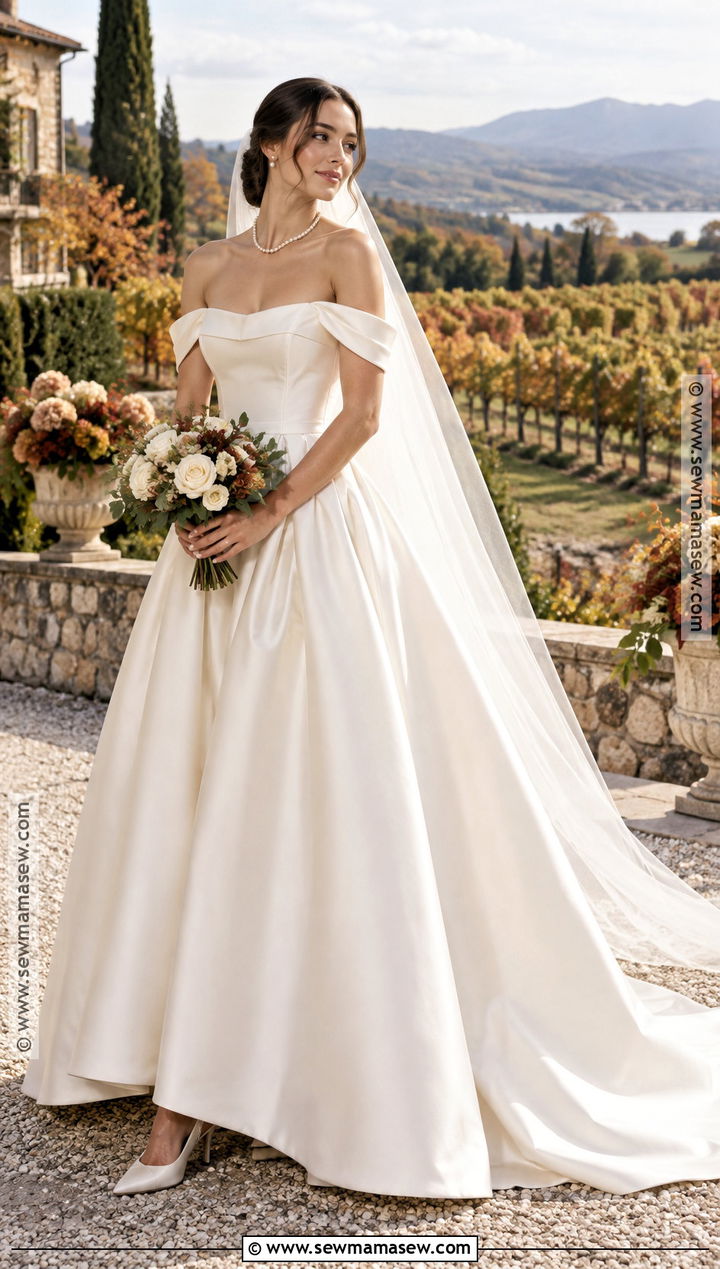 Off The Shoulder Wedding Dress - 15 wedding dresses for fall weddings