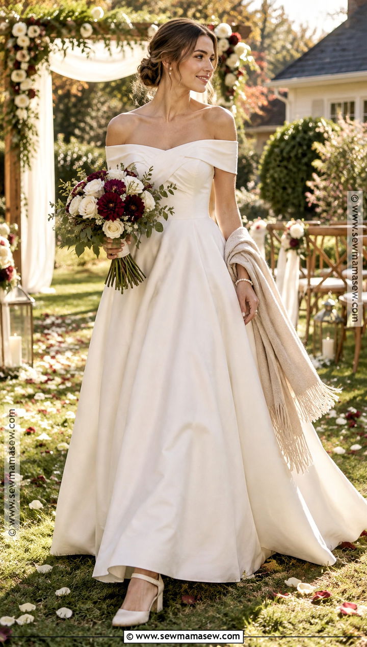 Off the Shoulder Fall Backyard Wedding Dress - 15 Fall Backyard Wedding Dress Simple Ideas