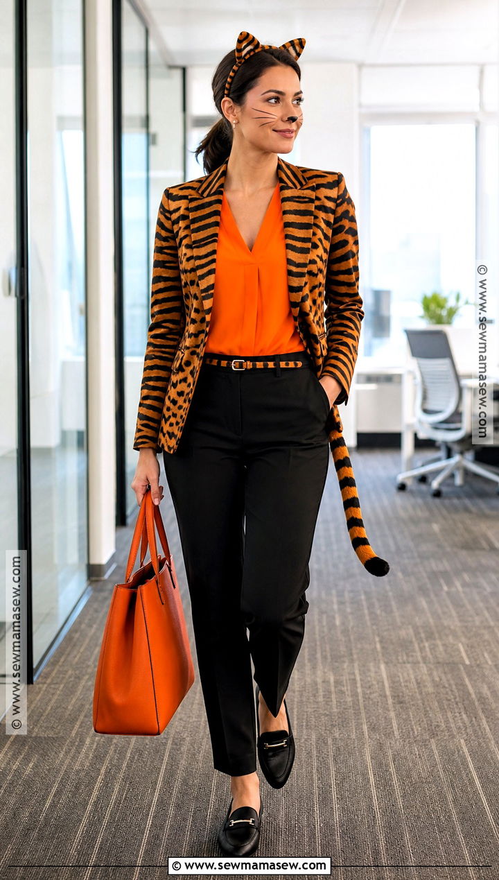 Office Friendly Tiger Costume With Blazer - 30 tiger halloween costume ideas for women