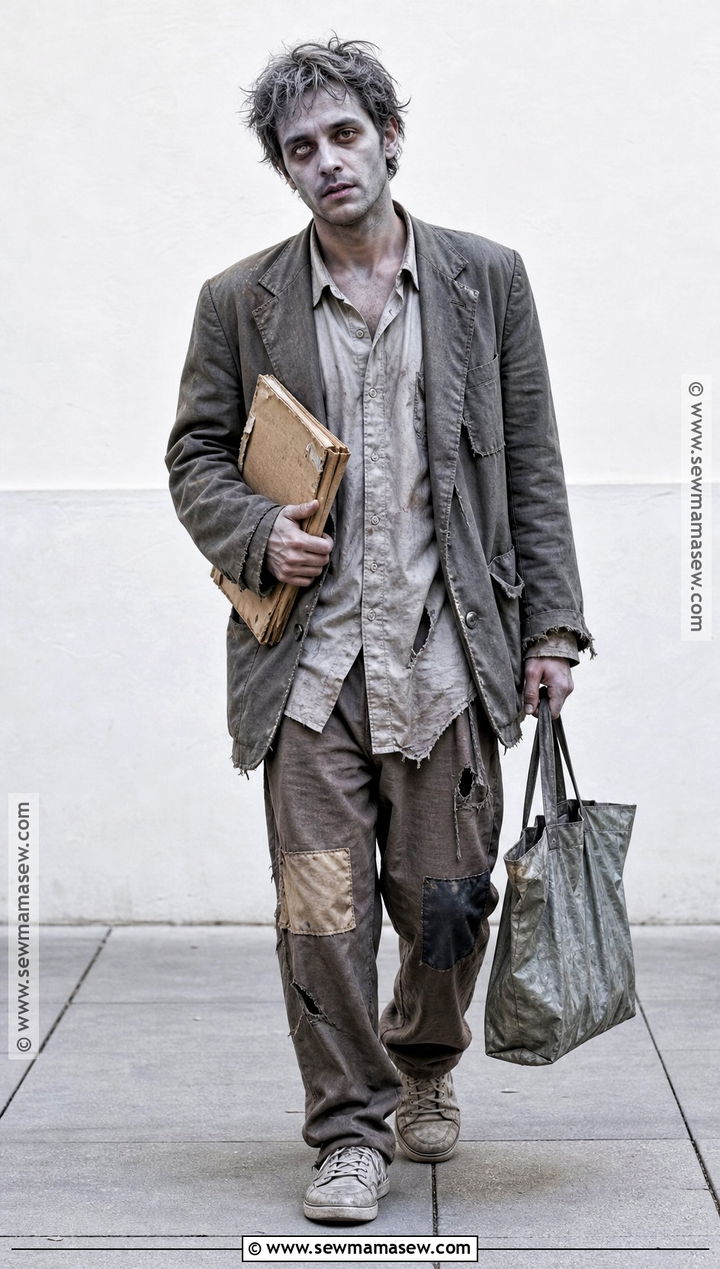 Old Clothes Zombie Costume - 30 recycled costume ideas for men