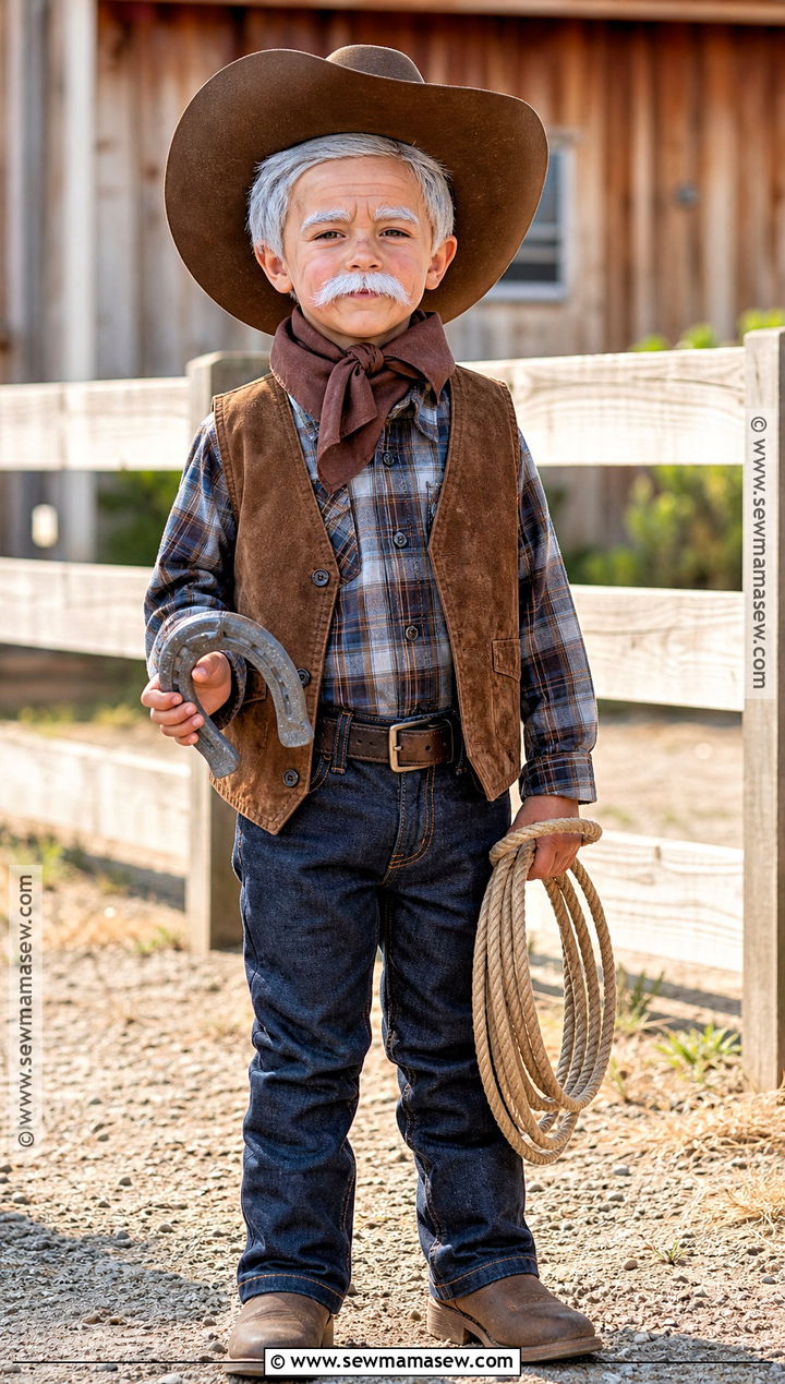 Old Cowboy Grandpa Costume - 30 old man costume ideas for kids