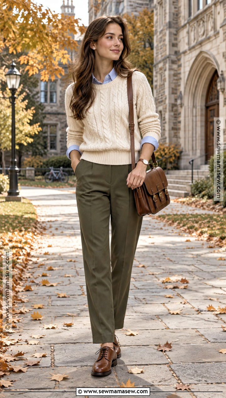 Old Money Cable Knit Sweater Outfit - 15 Old Money Autumn Style Ideas