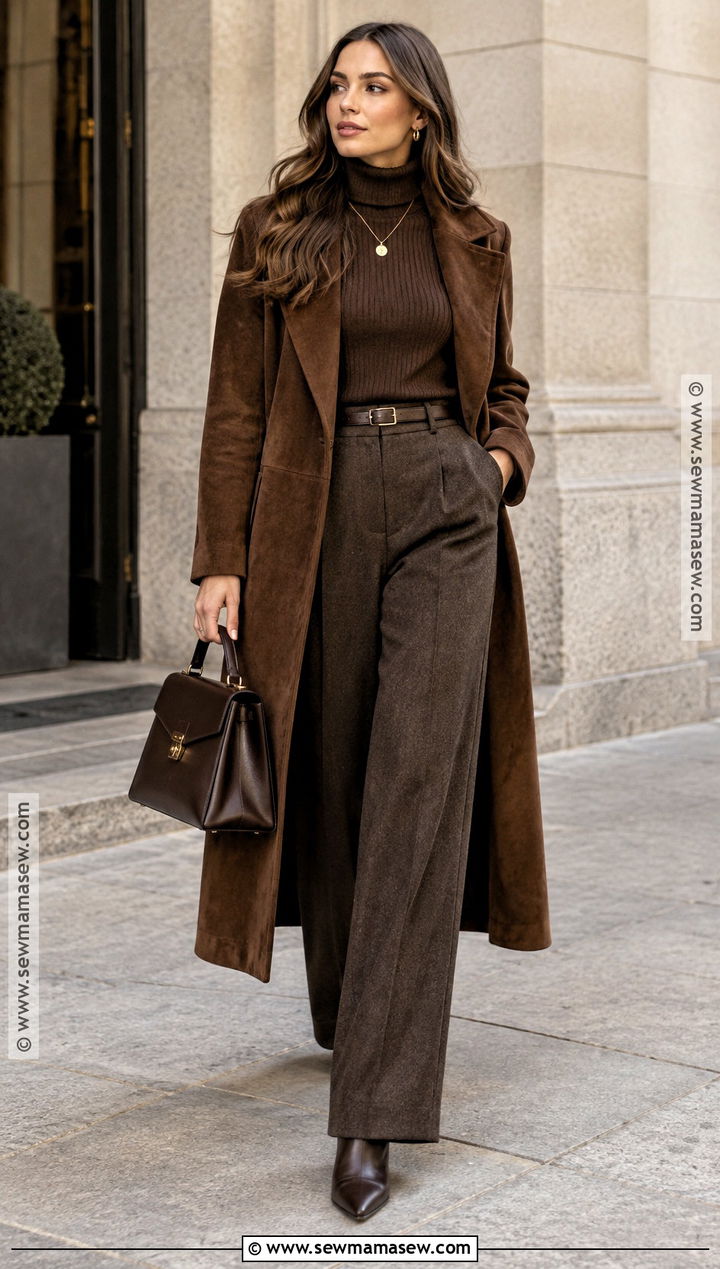 Old Money Chocolate Brown Monochrome Outfit - 25 autumn old money outfits