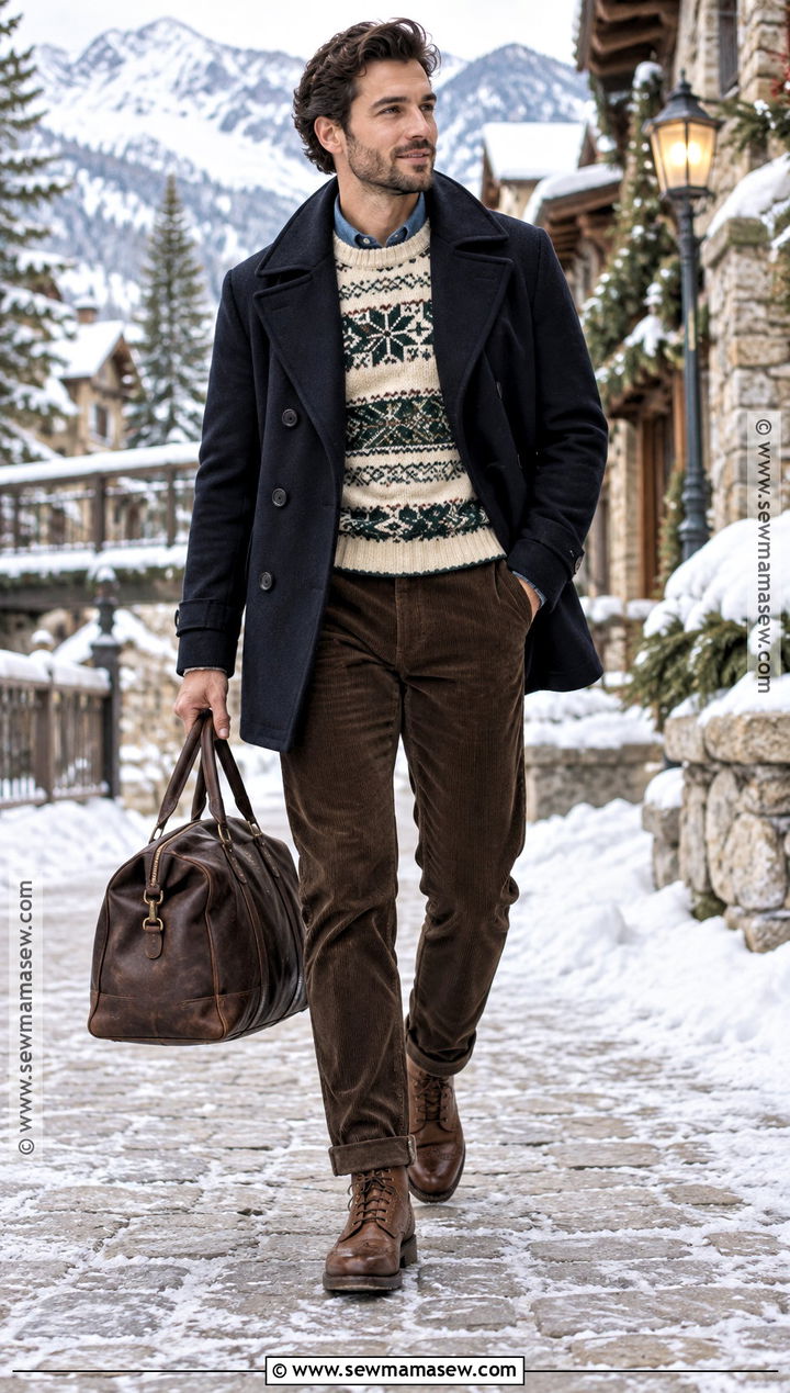 Old Money Fair Isle Sweater With Corduroy Pants - 25 old money outfits men fall winter