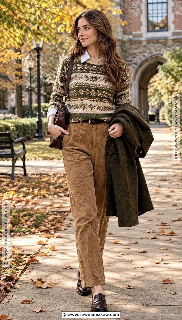 Old Money Fall Outfit With Fair Isle Sweater - 20 old money fall style ideas