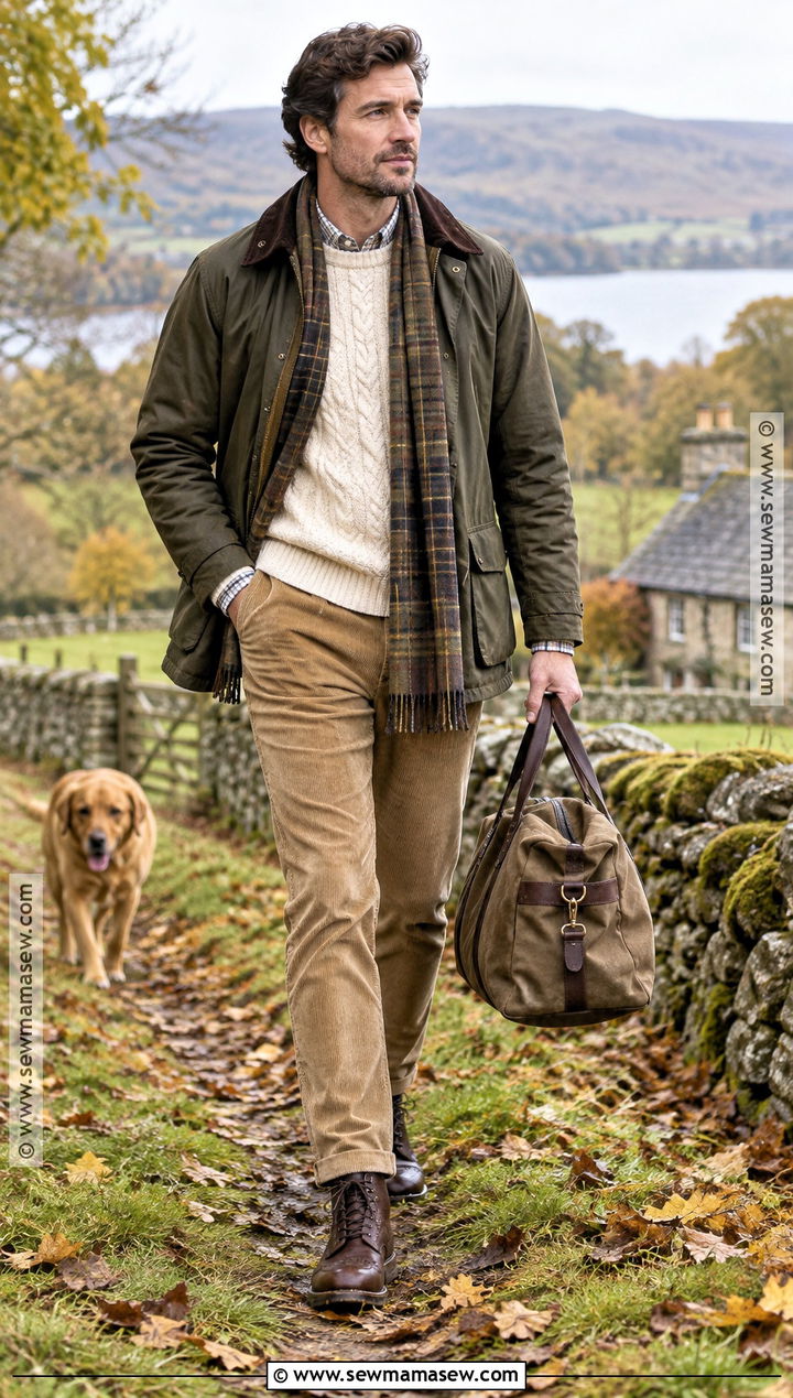 Old Money Waxed Jacket With Country Knitwear - 25 old money outfits men fall winter