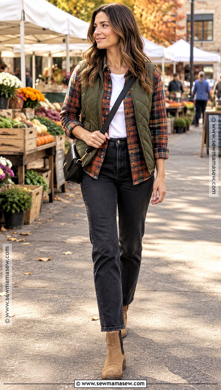Old Navy Plaid Shirt And Black Jeans Outfit - 15 old navy fall clothes
