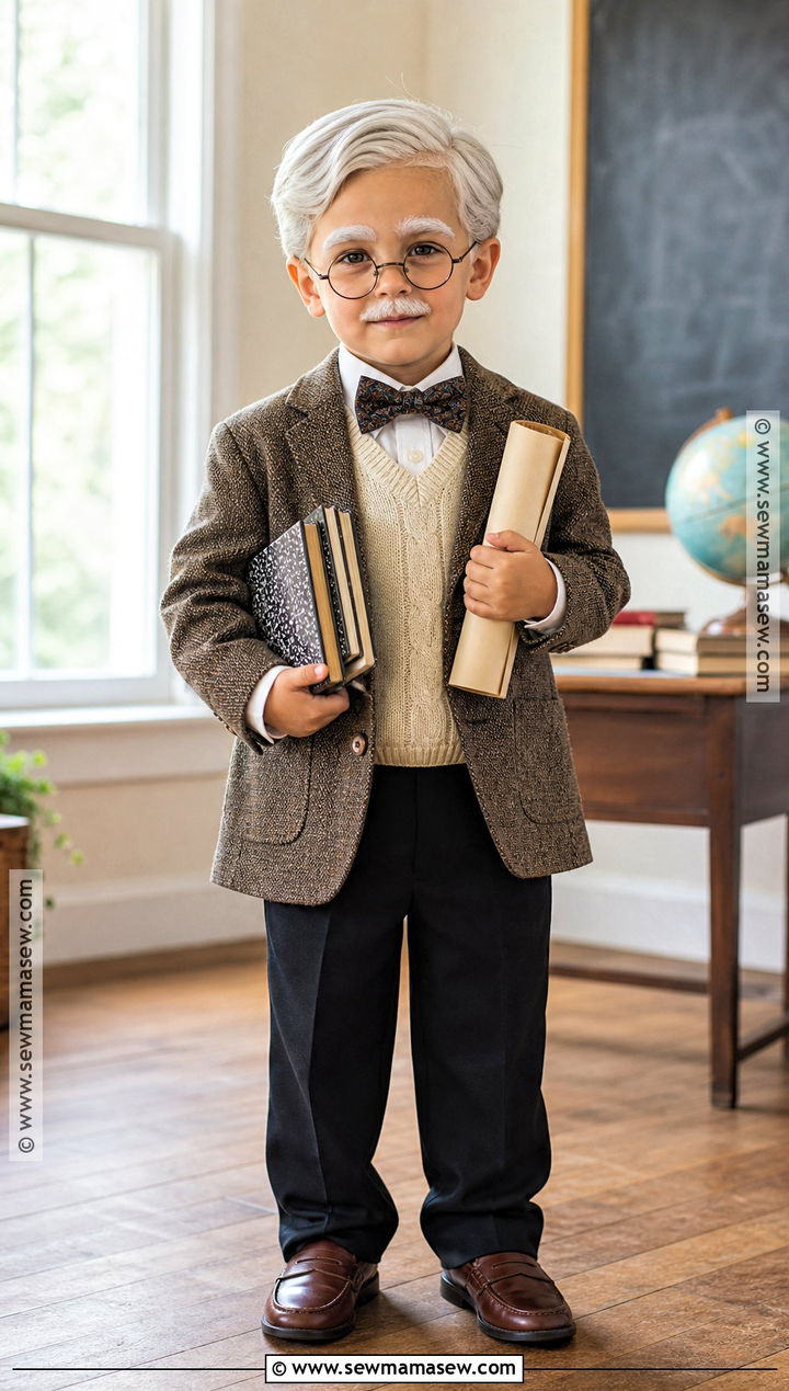 Old Professor Costume With Bow Tie - 30 old man costume ideas for kids