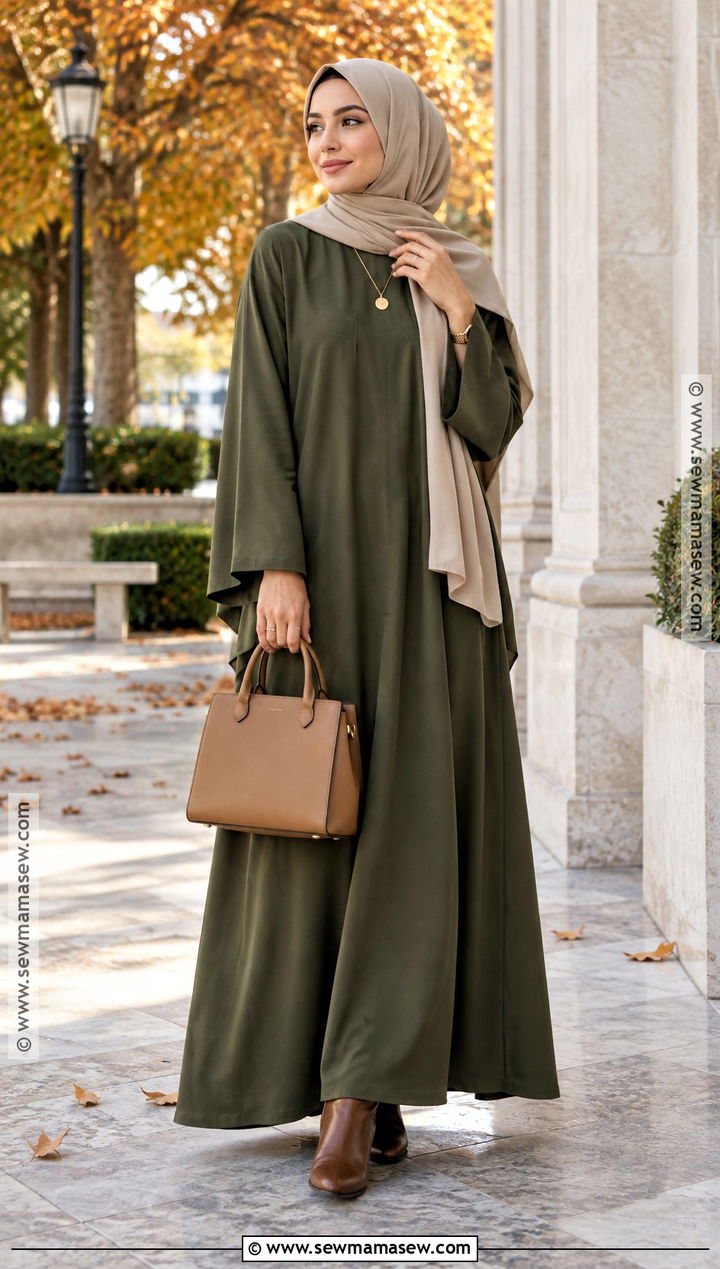 Olive Abaya Hijabi Fall Outfit - 20 Fall Hijabi Outfits Aesthetic
