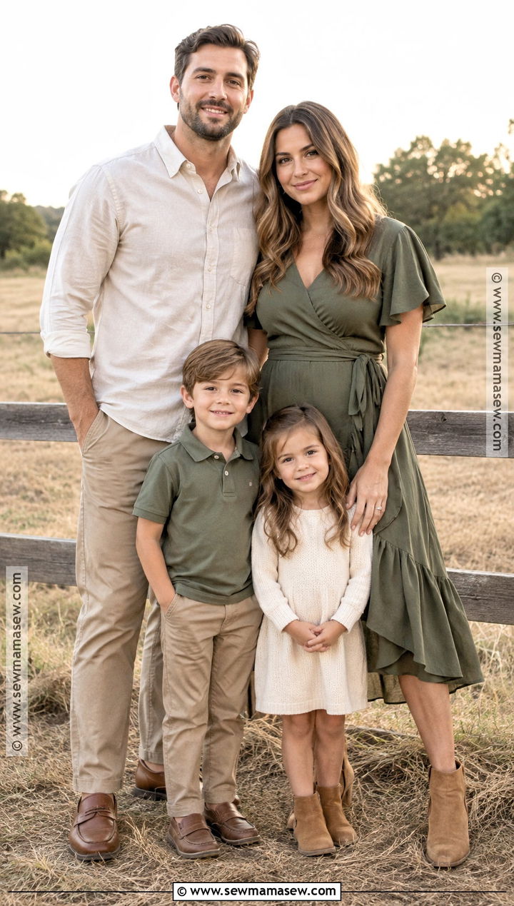 Olive And Beige September Family Photo Outfits - 25 september family pictures outfits