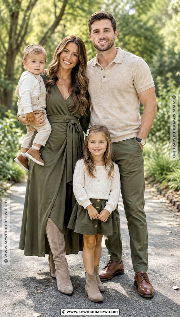 Olive And Beige September Family Picture Outfits - 15 family pictures september outfits