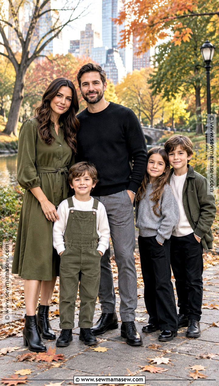 Olive And Black Family Portrait Outfit - 20 Fall Family Portraits Outfits