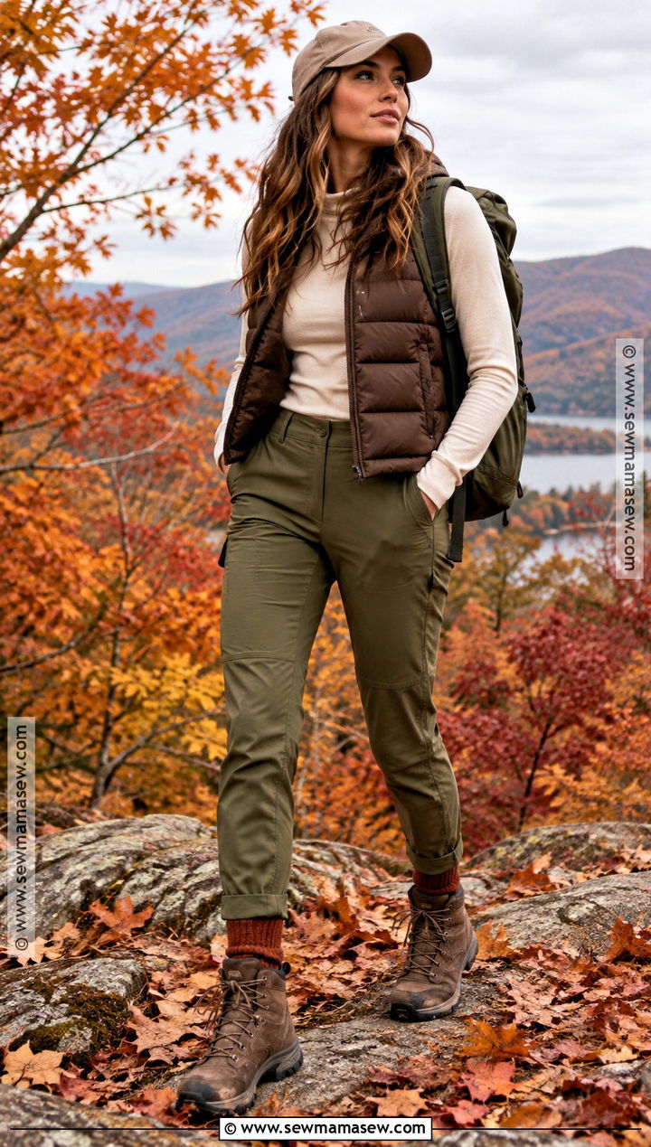 Olive And Brown Fall Hiking Outfit - 25 hiking outfit fall ideas