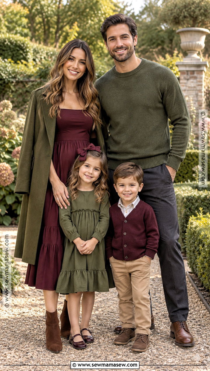 Olive And Burgundy Fall Family Picture Outfits - 15 olive fall family picture outfits
