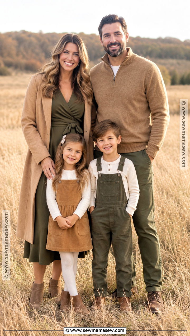 Olive And Camel Fall Family Photo Outfits - 15 family photo outfit inspo fall ideas