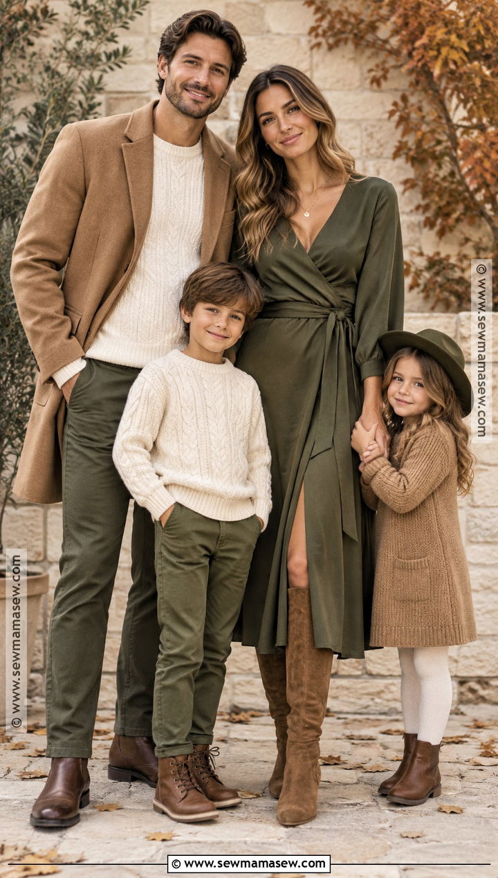 Olive And Camel Fall Family Picture Outfits - 15 olive fall family picture outfits