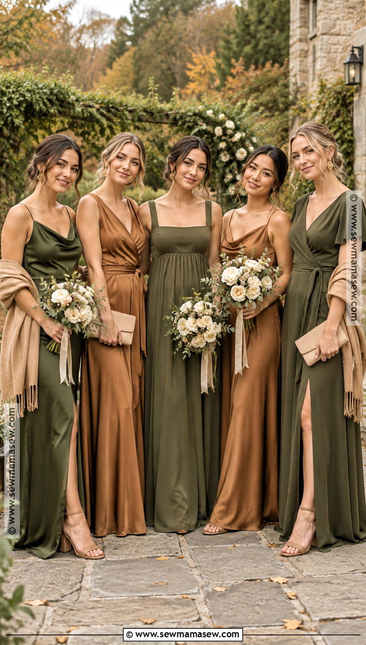 Olive And Caramel Mismatched Bridesmaid Dresses - 20 mismatch bridesmaid dresses fall