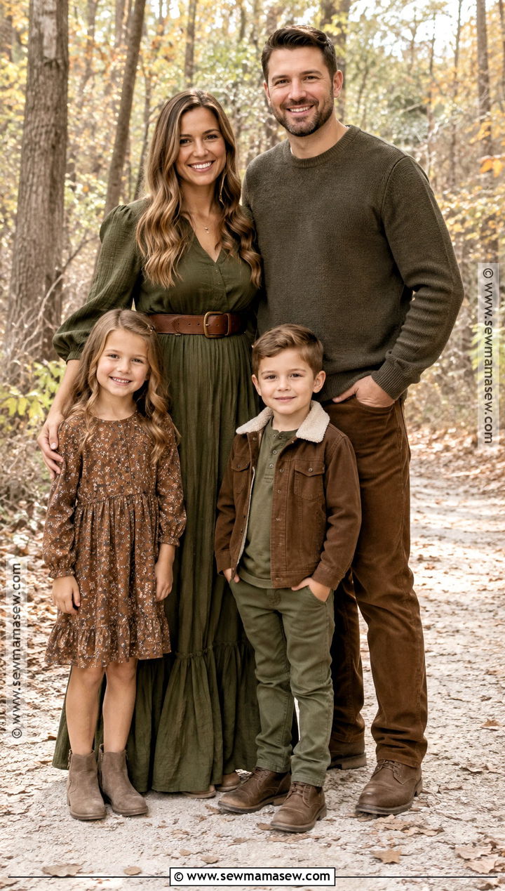 Olive And Chocolate Brown Fall Family Picture Outfits - 15 olive fall family picture outfits