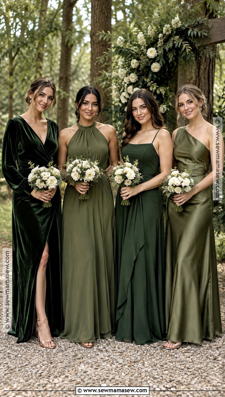 Olive And Forest Green Bridesmaid Dresses - 15 Fall Mix Matched Bridesmaid Dresses