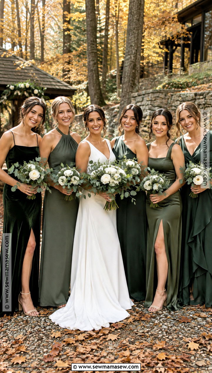 Olive And Forest Green Mismatched Bridesmaid Dresses - 15 Autumn Bridesmaid Dresses Mismatched