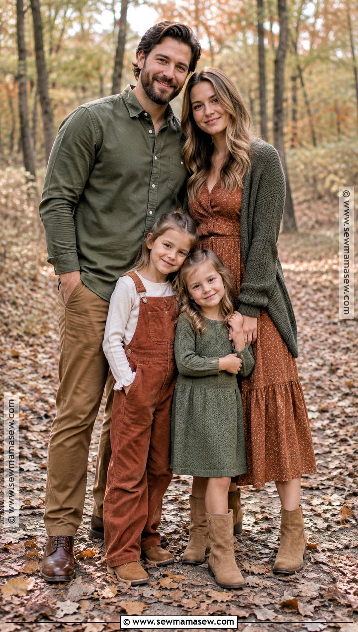 Olive And Rust Fall Family Outfits - 15 fall family matching outfits