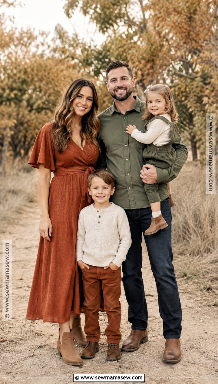 Olive And Rust Fall Family Picture Outfit - 20 fall picture outfits for family
