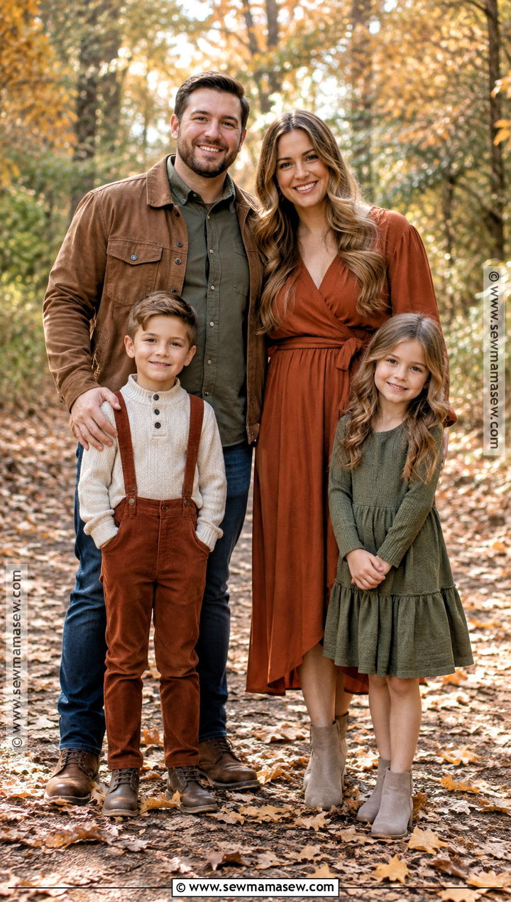 Olive And Rust Fall Family Picture Outfits - 15 fall family pictures outfits 4 people