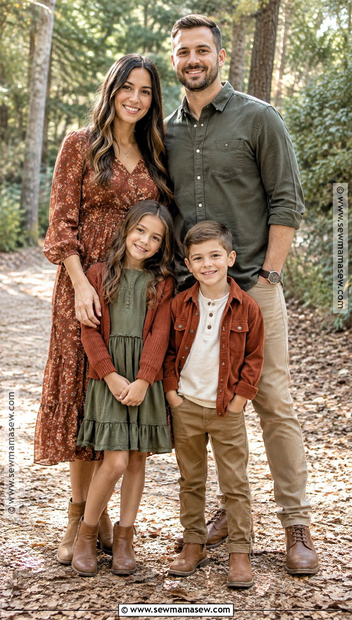 Olive And Rust Fall Family Picture Outfits - 15 olive fall family picture outfits