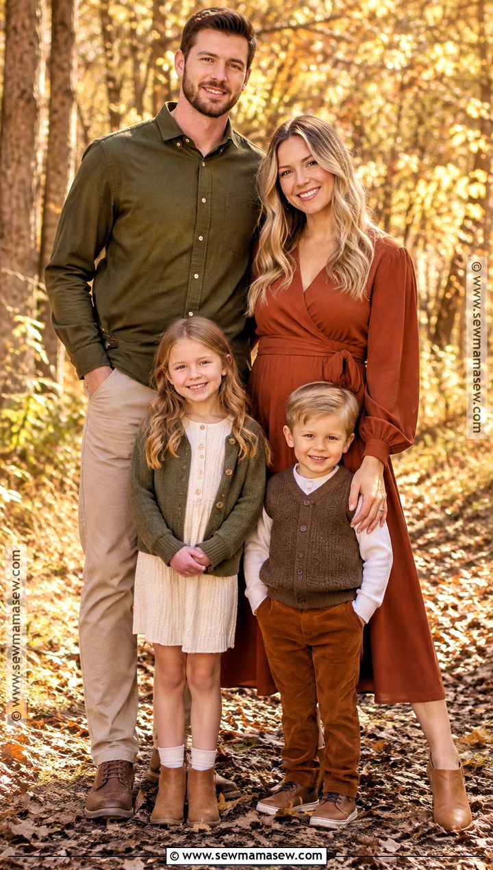 Olive And Rust Fall Family Picture Outfits - 15 Fall Clothing Ideas For Family Pictures