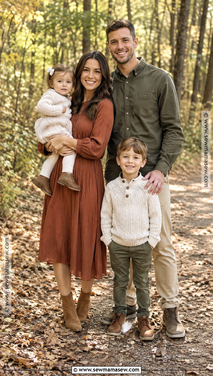 Olive And Rust September Family Photo Outfits - 20 family photo outfits september