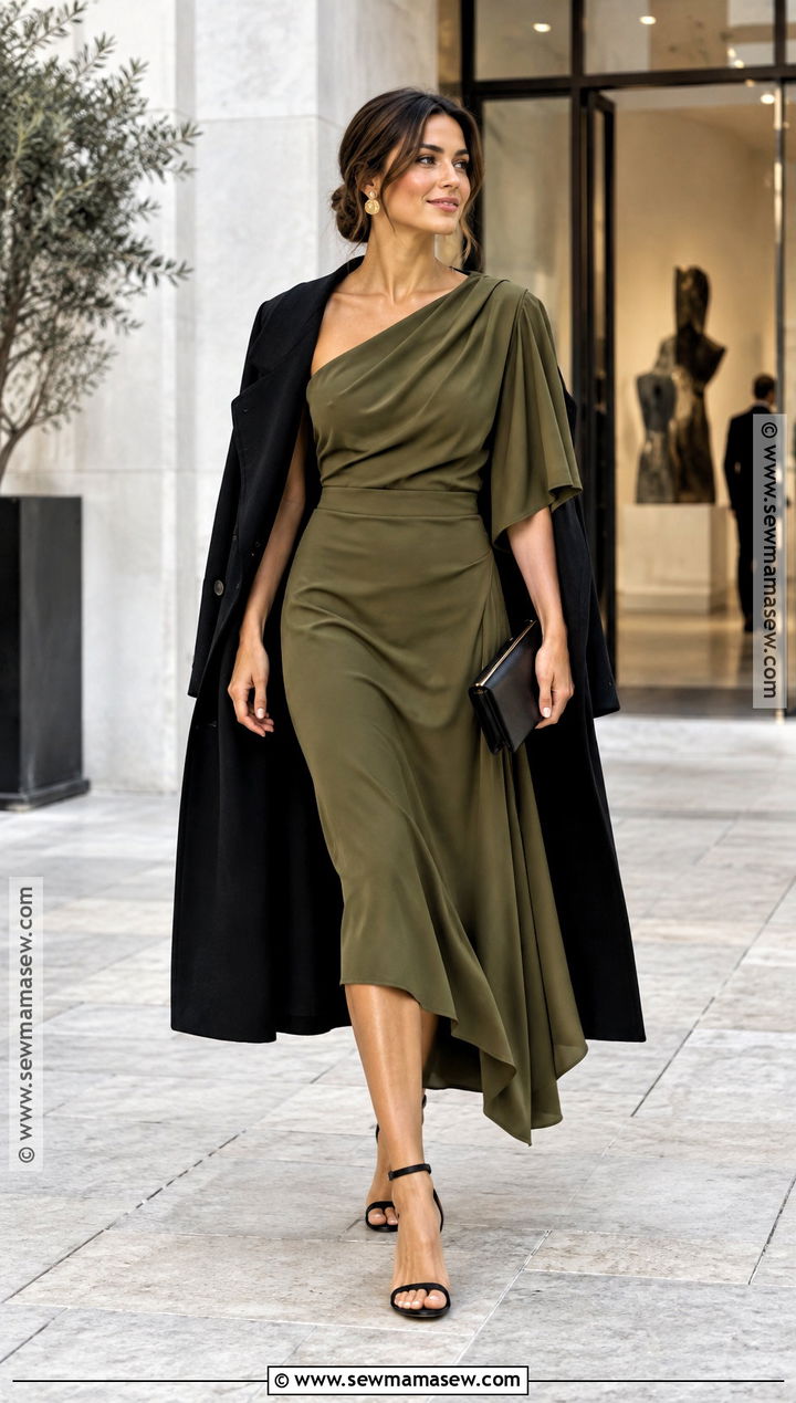 Olive Asymmetrical October Wedding Dress - 25 october wedding dresses